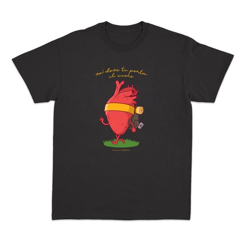 VA' DOVE TI PORTA IL CUORE - T-SHIRT NERA - Cammini d'Italia